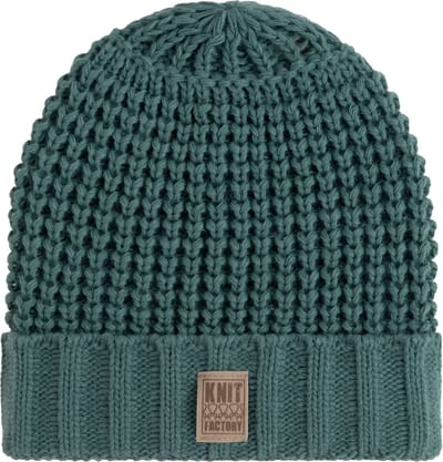 Knit Factory Robin Gebreide Muts Heren & Dames - Beanie hat - Laurel - Grofgebreid - Warme groene Wintermuts - Unisex - One Size