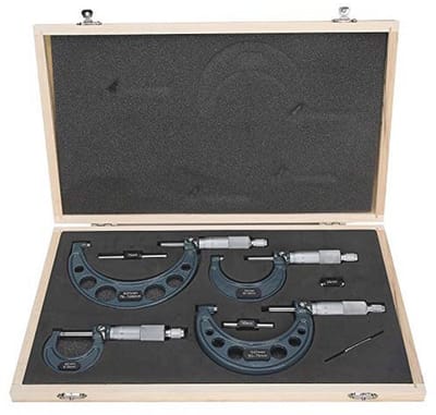Buitenmicrometer Set - 4 Stuks tot 100mm - Gecementeerd Hardmetaal en Gietijzer