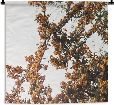 Wandkleed - Wanddoek - Bloemen - Takken - Natuur - 180x180 cm - Wandtapijt