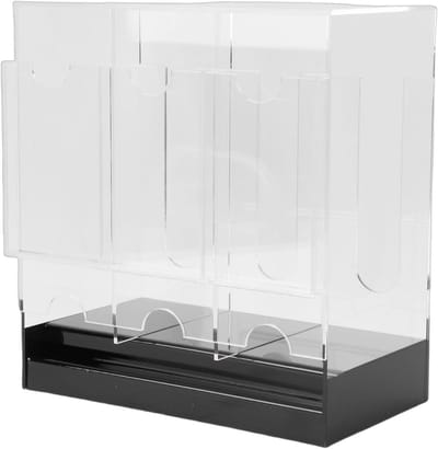 Acryl Kaartdispenser - Opslag Organizer - Verzamelkaarten Tonen - 3 Sleuven Ontwerp - 30 x 28 x 21 cm