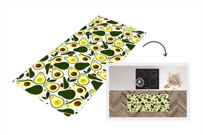 Keukenloper - Loper keuken - Patroon - Avocado - Fruit - Patroon - 120x50 cm - Keukenloper vinyl