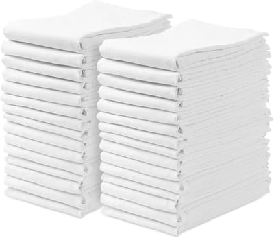 Grote set van 30 Witte Katoenen Keukendoeken - 100% Katoen - Pluisvrij en Zeer Absorberend