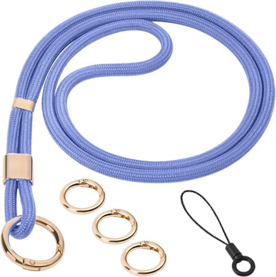 Lange nylon lanyard met verstelbare sluiting, comfortabel en stevig, ideaal voor sleutels, ID-kaarten en badges