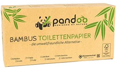 100% Bamboe Toiletpapier - Duurzaam, Houtvrij en Plasticvrij - 8 Rollen à 200 Vellen, 3-laags en Zacht