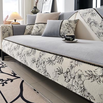 Europese Stijl Chenille Sofa Mat Antislip Effen Kleur Bankkussen Licht Luxe Sofa Hoes Splicing Jacquard Rand Sofa Kussen 70x70cm 1pcs