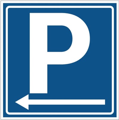 Parkeerplaats links bord | gecoat dibond materiaal | 50 x 50 cm