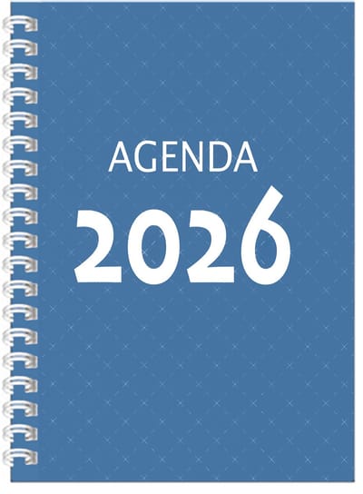 MGPcards - Agenda A5 2026 - Ringband - Spiraal - Flexibele kaft - Weekoverzicht - Licht blauw - 15 x 21 cm