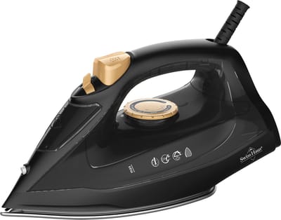 Swiss Haus® DB2310 Stoomstrijkijzer – Strijkijzer - Iron – 1800W – Verticale Stoomfunctie – Anti Kalk – Zelfreinigend – Steam Burst – 230 ml Watertank – Compact Strijkijzer - Zwart/Goud