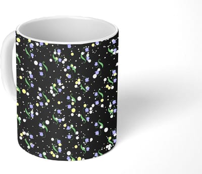 Mok - Koffiemok - Bloemen - Patronen - Pastel - Mokken - 350 ML - Beker - Koffiemokken - Theemok