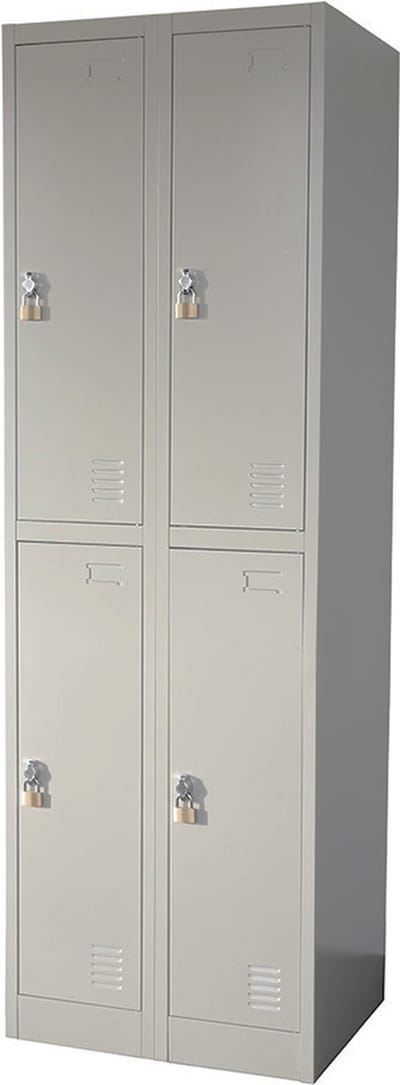 IVOL Metalen Lockerkast Grijs - 60x185x45 cm - 4 Deurs