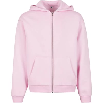 Build Your Brand Fluffy Sweatshirt Met Rits Roze M Man