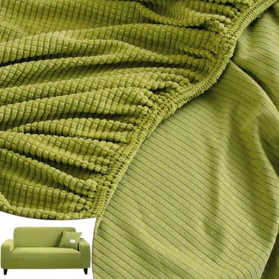 Housse de canapé d'angle élastique Jacquard Polaire Simple Housse de canapé Forme en L Housse de canapé Housse de banc Ensembles 1 /2 /3 /4 places Housse de protection 4-seat 235-300cm