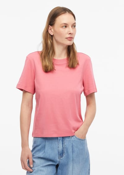 Dames T-shirt Korte Mouwen Zachte Interlock Jersey Met Ronde Hals s.Oliver