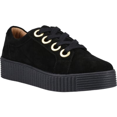 Hush Puppies Tamsin Suède Dames Zwarte Sneakers