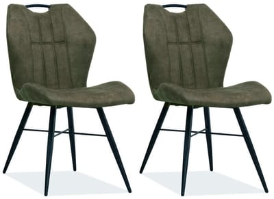 MX Sofa - Eetkamerstoel Scala luxor kleur: Moss (set van 2 stoelen)
