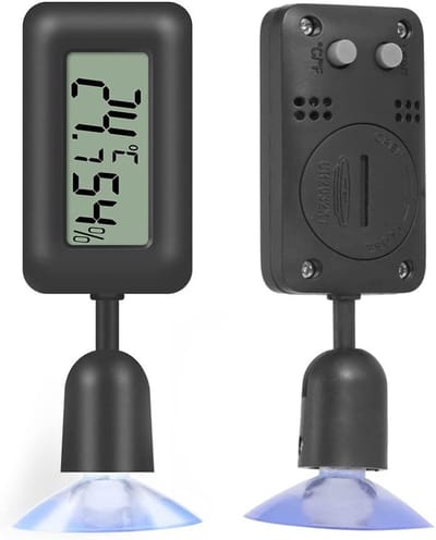 Oneay Digitale thermometer en hygrometer met verlicht LCD-display, 360° draaibaar, geschikt voor reptielenverblijven, kassen en incubators.