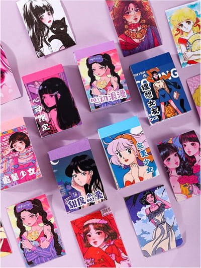 Manga & Anime Stickers 50 stickers – Bullet Journal, Planner & Scrapbook Stickers – Sinterklaas & Kerstcadeau – Schoencadeau – Cadeaus onder €5