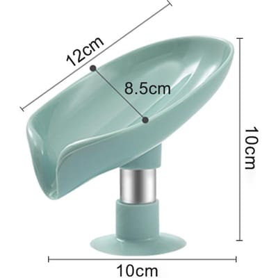 Bladvormige Zeepbak PP Zeepdoos Antislip Afvoer Zeepschaal Met Zuignap Spons Zeephouder Badkameraccessoires gray