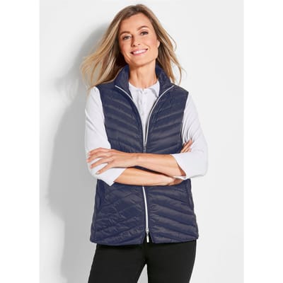 Doorgestikt vest van lichte dons - marine - Gr. 24 van Goldner Fashion