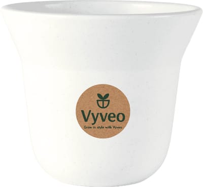 Vyveo - Bloempot Aalta - 13x11 - Wit - Bloempot voor binnen en buiten - Lichtgewicht - Breukbestendig - Vorstbestendig - UV-bestendig