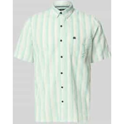 LERROS Gestreept overhemd met korte mouwen en ademend vermogen , Maat: S , Kleur: MINT WATER , 60% polyester, 40% katoen