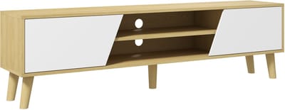 HOMCOM TV-meubel - Spaanplaat - 150x30x42cm - Natuurlijk hout