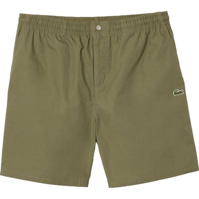 Lacoste Heren Katoenen Poplijn Relaxed Fit Shorts (Groen)