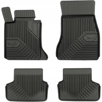 Premium Rubberen Mattenset No.77 - Geschikt voor BMW 5-Serie Sedan (G30) 2017-2023 - Perfecte Pasvorm - TPE Elastomeer - Zwart - 4-delig - FROGUM
