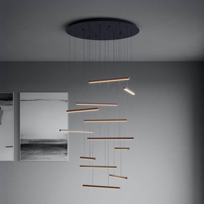 Stars of Light LED hanglamp Lindoza zwart 44 cm 12-lamps