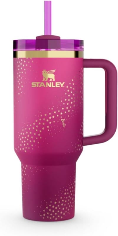 STANLEY x Barbie™ ’70s Superstar Quencher 40oz / 1.18L – Roze Thermosbeker met Rietje – 9-11 Uur Koud – 40+ Uur met IJs – Lekvrije Tumbler – Limited Edition Drinkfles