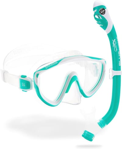 Snorkelset voor jonge snorkelaars met maskers en dry snorkel