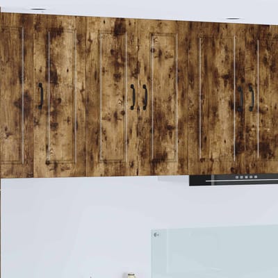 vidaXL - Wandkast - PORTO - Rook - Eiken - 60 - x - 31 - x - 80 - cm - Bewerkt - hout