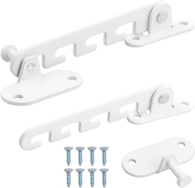 Set van 2 Raamstopper voor Hinge Ramen, Veiligheid voor Huisdieren, Raambeveiliging en Venstervergrendeling, 10.5 cm, Wit