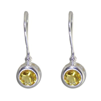 Behave - Oorbellen - 925 Sterling Zilver - Oorhangers met Bruine Zirconia Steen