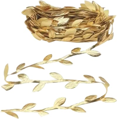 Kunststof Gouden Bladeren Strik voor Bruiloften, DIY Creaties en Cadeauverpakking - 10 meter Decoratieband