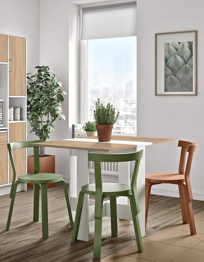 Opvouwbare Eettafel met Eiken en Marmeren Look voor Kleine Ruimtes - 103x67x28 cm