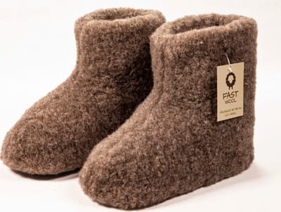 FAST WooL - 100% merinowol - Wollen sloffen - laars model - bruin - maat 45