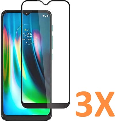Volledige dekking Screenprotector Glas - Tempered Glass Screen Protector Geschikt voor: Motorola Moto E7 - 3x