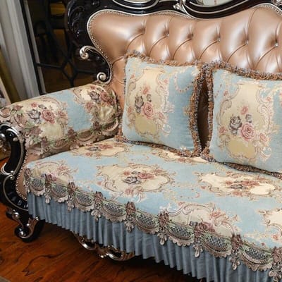 Europese Antislip Bankhoes Vier Seizoenen Universeel Zitkussen Borduurwerk Kant Jacquard Bankhanddoek Kussensloop Armleuninghanddoek Armrest 50x60 cm 1pc