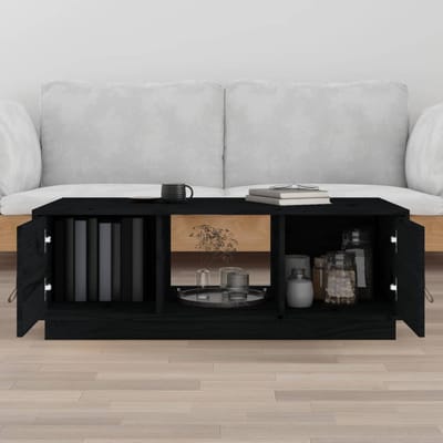 vidaXL - Salontafel - 100x50x35 - cm - massief - grenenhout - zwart