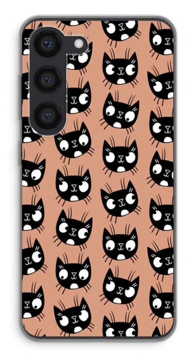 Case Company® - Hoesje geschikt voor Samsung Galaxy S23 hoesje - Kat - Soft Cover Telefoonhoesje - Bescherming aan alle Kanten en Schermrand