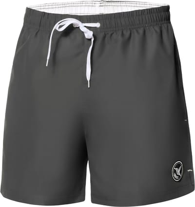 Ladeheid LA-LA40-198-SWS Heren Zwembroek - Zwemshorts - met zijzakken en achterzak - sneldrogend - met binnenslip van mesh - Koordsluiting - Polyester - Grafiet - S