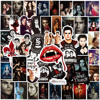 1050 Stuks Tv Serie The Vampire Diaries Stickers Bloed Decals Decoratie Koffer Skateboard Gitaar Laptop Mok Kantoorartikelen Sticker gray