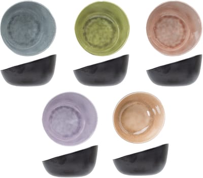 Cosy & Trendy tapas / snack schaaltjes Streetfood - 6x stuks - melamine - multi kleuren - 12 x 8 cm