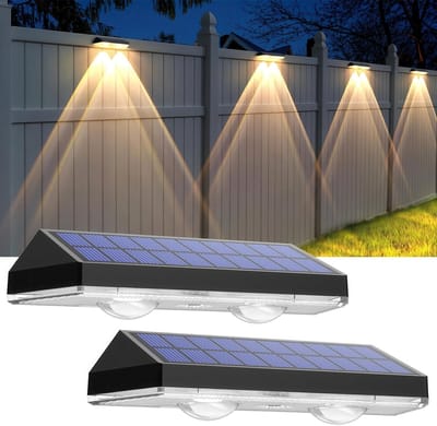 YONO Buitenlamp met Bewegings Sensor - 3 Lichtstanden - Solar Wandlamp - Buitenverlichting op Zonne Energie - Set van 2