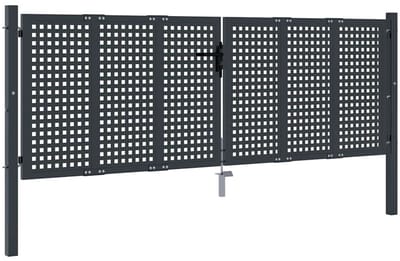 vidaXL - Tuinpoort - Antraciet - 300x100 - cm - Staal