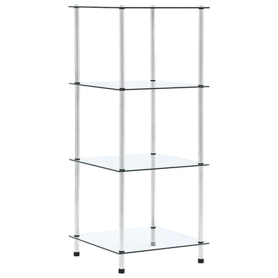 vidaXL - Kastje - 4-laags - 40x40x100 - cm - gehard - glas - transparant