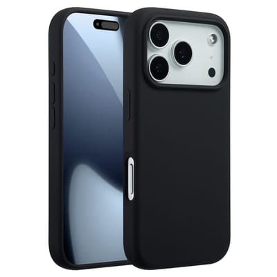 Accezz Hoesje - Geschikt voor Apple iPhone 17 Pro - Liquid Silicone Backcover geschikt voor MagSafe - Zwart