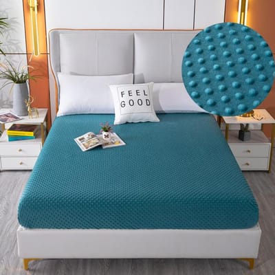 Fluweelzacht Effen Hoeslaken Matrashoes Vier Hoeken Polyester Effen Hoeslaken Zachte Mat voor Beddengoed 90cmx200cm