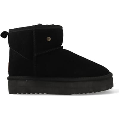 Warmbat Wallaby Suede boot Plateau Dames Laarzen - Zwart